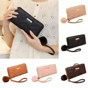 Стильный женский кошелек на запястье, держатель для кредитных карт большой емкости One Size чёрный