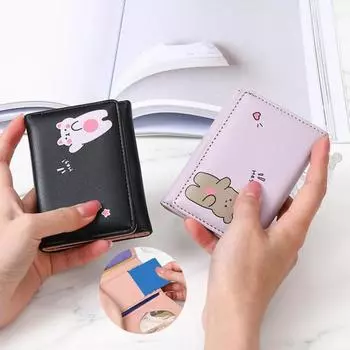 Стильный женский кошелек с несколькими отделениями и тонкой вышивкой для карточек синий