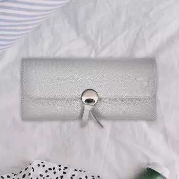 Стильный женский кошелек с отделениями для карт темно-синий