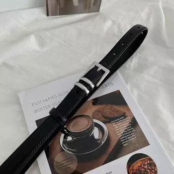 Стильный женский простой карамельный кожаный ремень для шикарной и непринужденной повседневной моды Black