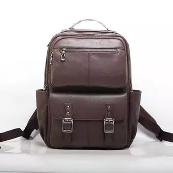 Стильный женский рюкзак Zency из натуральной кожи большой вместимости для женщин чёрный