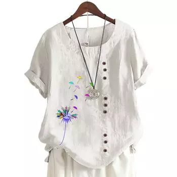 Стильный женский топ с короткими рукавами и модным цветочным принтом в 11 шикарных цветах S розовый