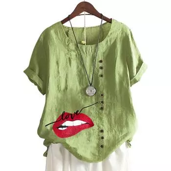 Стильный женский топ с круглым вырезом и короткими рукавами в 11 цветовых вариантах S розовый