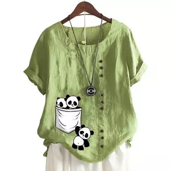 Стильный женский топ с круглым вырезом и короткими рукавами в 11 цветовых вариантах S озеро синий