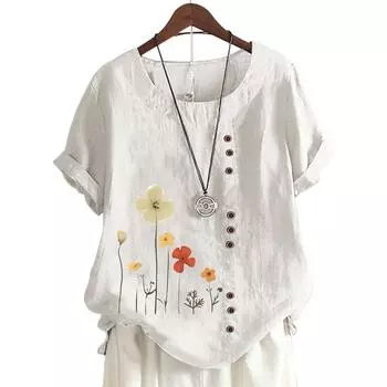 Стильный женский топ с круглым вырезом и короткими рукавами в 11 ярких цветах S белый