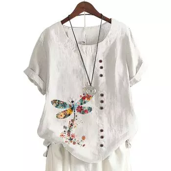 Стильный женский топ с круглым вырезом и короткими рукавами в 11 ярких цветах S кофейный