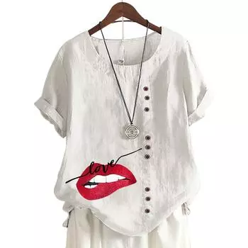 Стильный женский топ с круглым вырезом и короткими рукавами в 11 цветовых вариантах S розовый