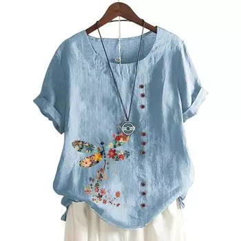 Стильный женский топ с круглым вырезом и короткими рукавами в 11 ярких цветах S кофейный