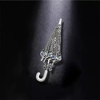 Стильный зонт кристалл брошь дизайн простой креативный значок одежда блейзер аксессуары серебряный