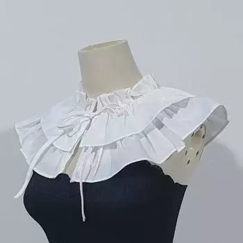 Стиль ретро-ниша, многослойный воротник с оборками в виде грибка, декоративный воротник, милый темперамент, универсальные аксессуары из чистого хлопка для женщин белый