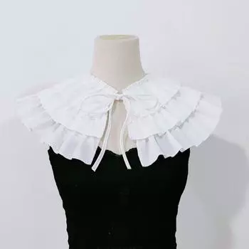 Стиль суда ретро ниша, многослойный грибок оборка край выреза украшение темперамент сладкий универсальный аксессуары женщины, взрывная распродажа белый