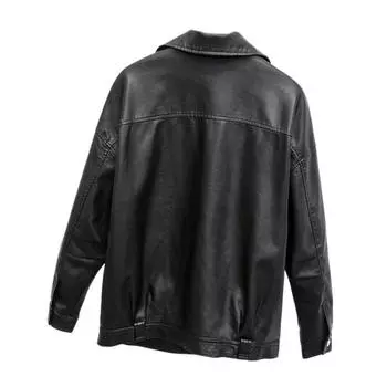 Стиль Свободный лацкан локомотив кожаная куртка женская кожаная куртка куртка корейская версия выглядит тонкой S чёрный