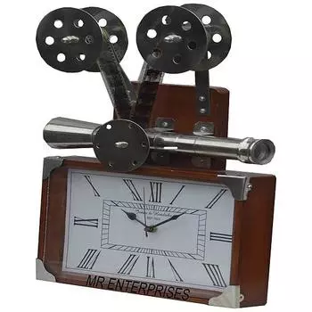 Стиль Винтаж Проектор Камера Настольные Часы Деревянный Домашний Декор