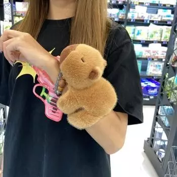 Стиль запястья, плюшевая кукла, браслет-шлепок, капибара, грызун, капибара, плюшевый браслет на запястье, домашний декор 1pc