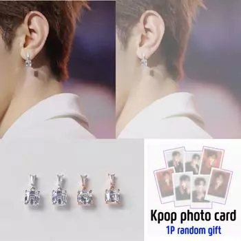 [Стиль ZEROBASEONE] Серьги Trion Square / Серебро 925 пробы серебряный