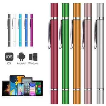 Стилус 2 в 1 для планшетов, мобильных телефонов, Android, iOS, iPad, Xiaomi, Samsung, универсальный сенсорный карандаш, аксессуары для карандашей для рисования белый
