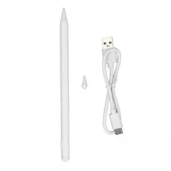 Стилус Отклонение ладони Чувствительность к наклону Планшетное перо 3 индикатора Уровень заряда батареи Боковая панель белый