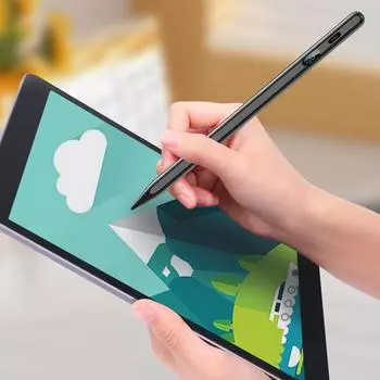 Стилус с чувствительностью к наклону планшета, сенсорная ручка, 3 раза более быстрая зарядка, активный дисплей питания для Apple iPad 2018-2024 белый