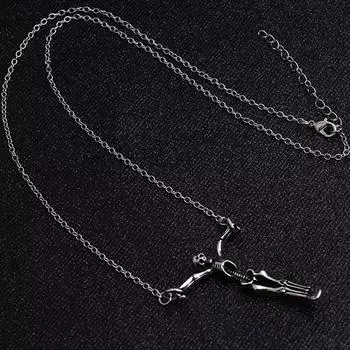 Стимпанк цинковый сплав цинковый сплав Хэллоуин нержавеющая сталь скелет металлический кулон женщины подарок ожерелье для мужчин ювелирные изделия серебряный