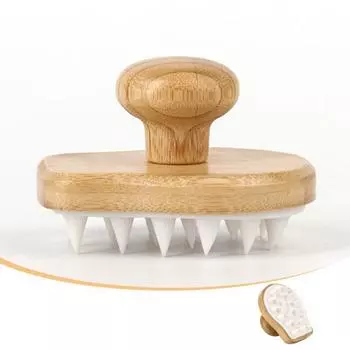 Стимулирует кровообращение силиконовый массажный гребень бамбуковый массажер для головы и кожи головы для женщин