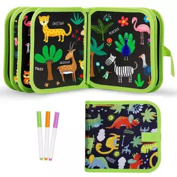 Стираемая доска для рисования, волшебная книга Монтессори, игрушки для рисования водой с ручкой, многоразовая книга для рисования, игрушки для раннего образования