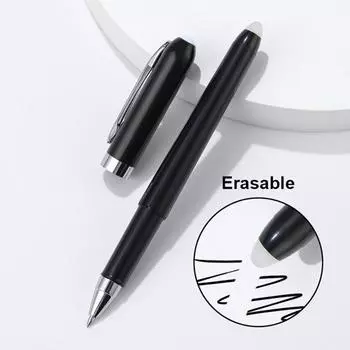 Стираемая гелевая ручка 0,5 мм с черными чернилами, выдвижная ручка-клик, гладкое письмо без размазывания