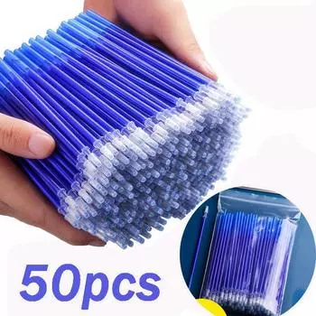 Стираемая гелевая ручка 0,5 мм, стираемая ручка, сменный стержень, синие, черные чернила, моющаяся ручка для школьных канцелярских принадлежностей, офисное письмо 5PCS чёрный