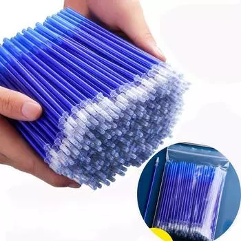 Стираемая гелевая ручка 0,5 мм, стираемая ручка, сменный стержень, синие, черные чернила, моющаяся ручка для школьных канцелярских принадлежностей, офисное письмо 5PCS чёрный