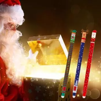 Стираемая гелевая ручка Christmas 0,7 мм перо гелевая ручка красные синие зеленые чернила A