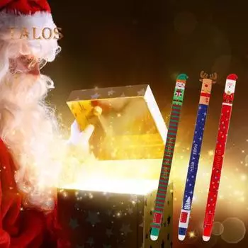 Стираемая гелевая ручка с рождественским наконечником 0,7 мм, гелевая ручка с красными, синими и зелеными чернилами, ручка для стирания и переписывания, рождественский подарок для коллег и друзей A