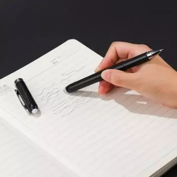 Стираемая гелевая ручка Yousheng 0,5 мм с черными чернилами, выдвижная ручка-клик, гладкое письмо без пятен, черная матовая ручка для студентов 0.5mm чёрный