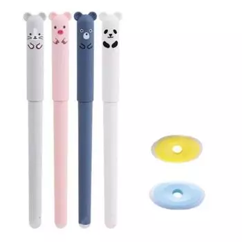 Стираемые гелевые ручки с тонким стержнем 0,5 мм, с мультяшным дизайном, гелевые ручки-роллеры для взрослых, детей, для письма, каллиграфии, заметок A