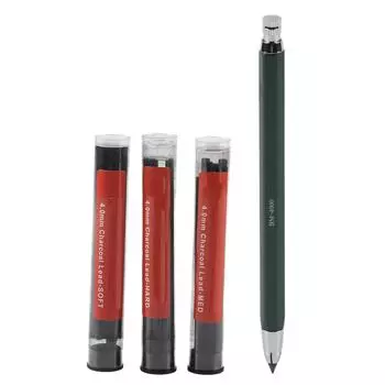 Стираемый стержень карандаша для рисования, автоматический карандаш 4,0 мм, стержень угольного карандаша для создания произведений искусства