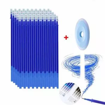 Стираемый стержень, волшебная стираемая ручка, моющаяся ручка, 0,5 мм, гелевая ручка с синими и черными чернилами, канцелярские принадлежности 10pcs blue set