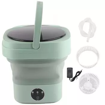 Стиральная машина 6.5 л, имитация ручной стирки, складная стиральная машина, портативная складная стиральная машина для нижнего белья зелёный
