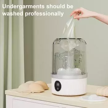 Стиральная машина для нижнего белья, портативная аккумуляторная мини-стиральная машина, быстрая стирка, рассчитанные циклы, ультразвуковая технология белый
