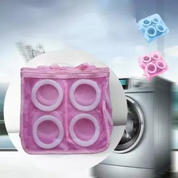 Стиральная машина Обувь Одежда Нижнее белье Молния Сетчатый чехол для белья Сумка для хранения розовый