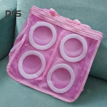 Стиральная машина Wild Bluebell Обувь Одежда Молния Сетчатый мешок для белья Сумка для хранения розовый