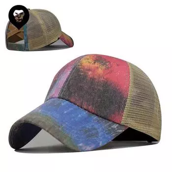 Стираная бейсбольная кепка с косым хвостом, кепка для иностранной торговли, женская летняя, весенняя и осенняя, старая уличная кепка с защитой от солнца, однотонная кепка Adjustable