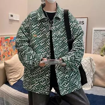 Стираная джинсовая куртка Splicing Сезонная американская свободная мужская куртка для пары Дизайн модного бренда Топ M