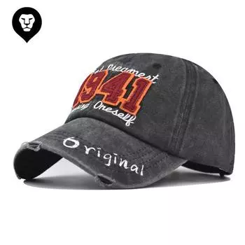 Стираная хлопковая бейсболка 1947 года с вышивкой Старая стираная большая вышитая бейсболка Adjustable