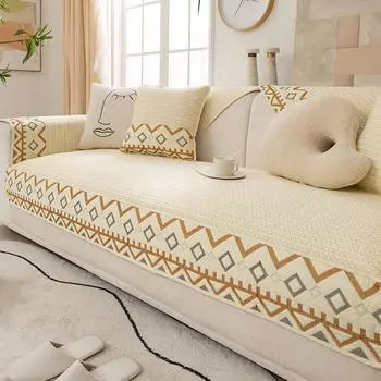 Стираная хлопковая подушка для дивана, нескользящий чехол для дивана, скандинавский простой современный чехол для подушки на сиденье, утолщенная ткань на четыре сезона 70*70