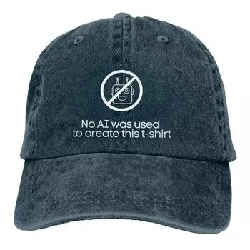 Стираная мужская бейсболка AI Vs Human No Trucker Snapback Ковбойские кепки Dad Hat ChatGPT Golf Hats Adjustable