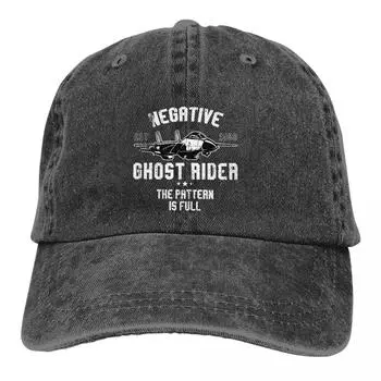 Стираная мужская бейсболка Negative Ghost Rider Trucker Snapback Cowboy Caps Dad Hat Top Gun Maverick Goose Film Golf Hats Adjustable флуоресцентный зеленый
