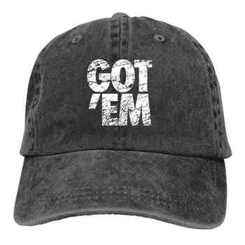 Стираная мужская бейсболка в стиле ретро, кепки для дальнобойщиков Snapback, шляпы для папы Got EM Golf Hats Adjustable чёрный