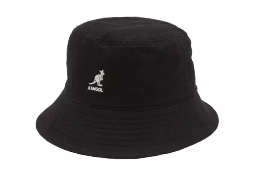 Стираная панама большого и маленького размера [Kangol] (XL, Черный) чёрный
