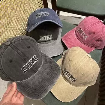Стираная старая кепка женская мягкая верхняя часть с универсальными буквами ретро ковбойская бейсболка мужская с маленьким лицом Adjustable белый