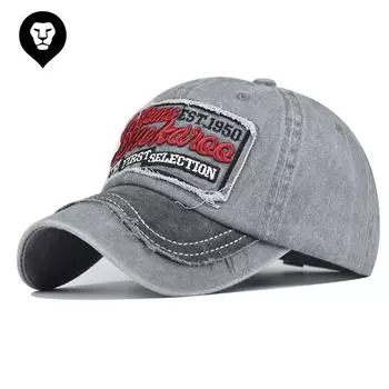 Стиранная хлопковая бейсболка с новой наклейкой, большая вышитая бейсболка, стиранная старая кепка, шляпа от солнца для улицы Adjustable