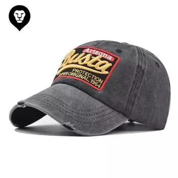 Стиранная хлопковая бейсболка с вышитыми большими буквами busta стираная старая кепка с буквами Adjustable чёрный