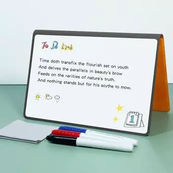 Стирающаяся доска для записей A5 Складная доска для письма Гибкая доска для напоминаний Тетрадь для студентов жёлтый